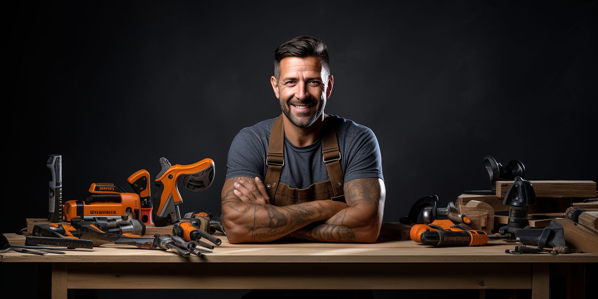 Smiling Handyman Newcastle tradesman with his power tools